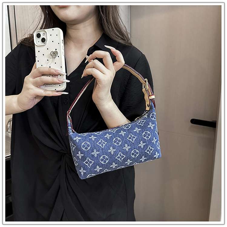 Denim Monogram Shoulder Bag image 0