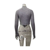 Raglan Sleeve Distressed Crop Sweater image 5
