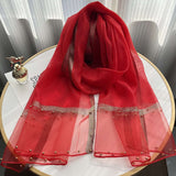 Lightweight Scarf Shawls & Wraps - Free Size, Red image