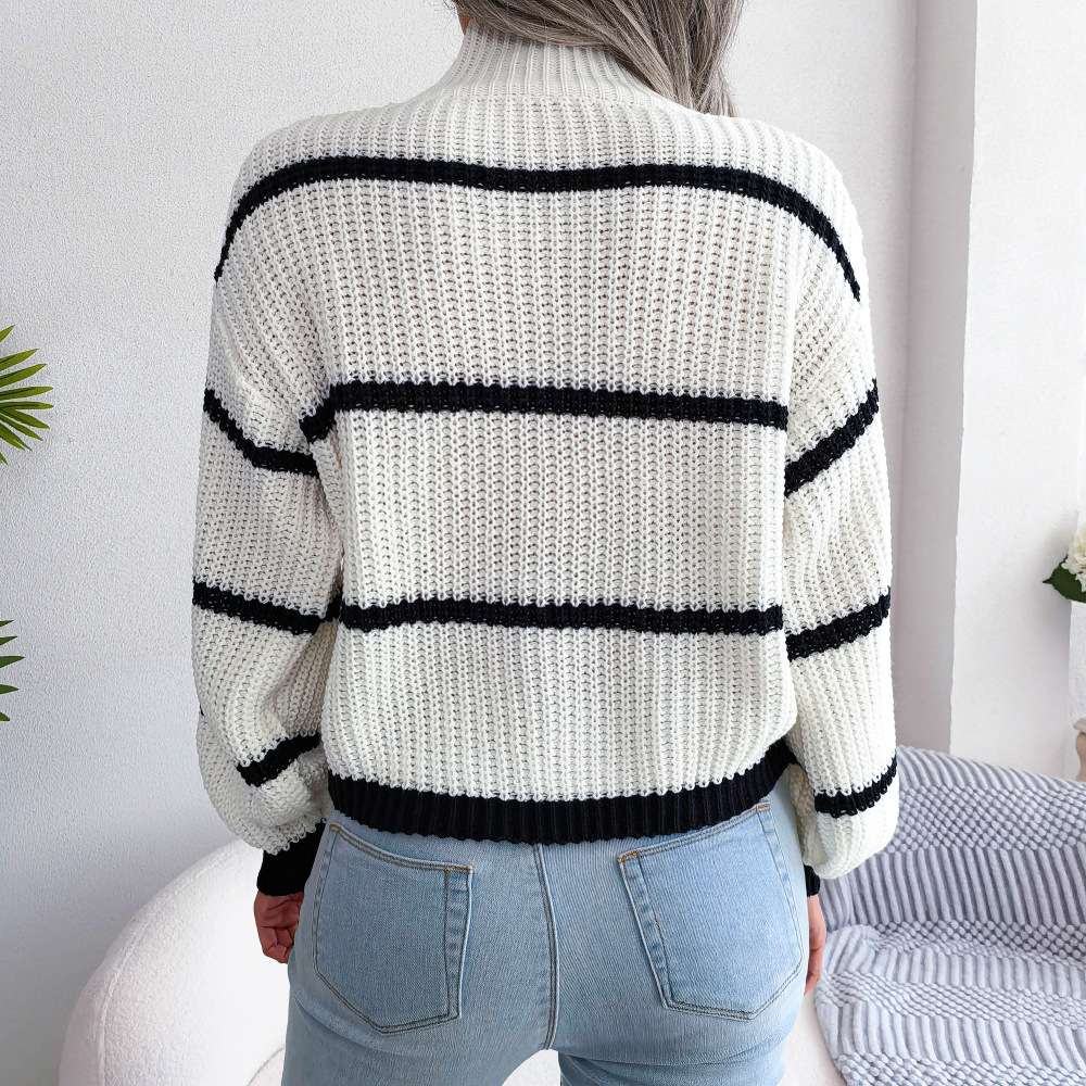 Striped Knit Pullover Sweater image 6