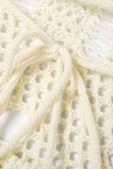 Sexy Ripped Crochet Cross Halter Back Resort Maxi Dress image 6