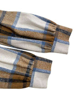 Contrast Color Plaid Long Sleeve Boyfriend Coat image 5