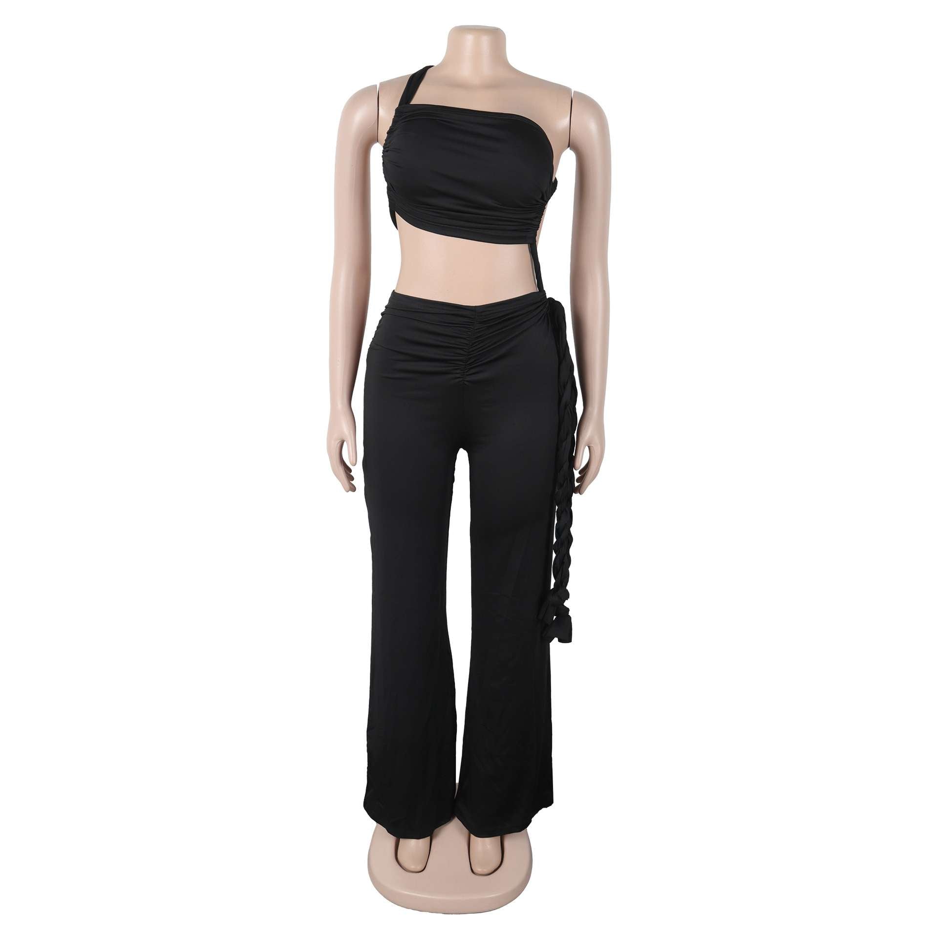 Rached Sleeveless Bodycon Wide-leg Jumpsuits image 4