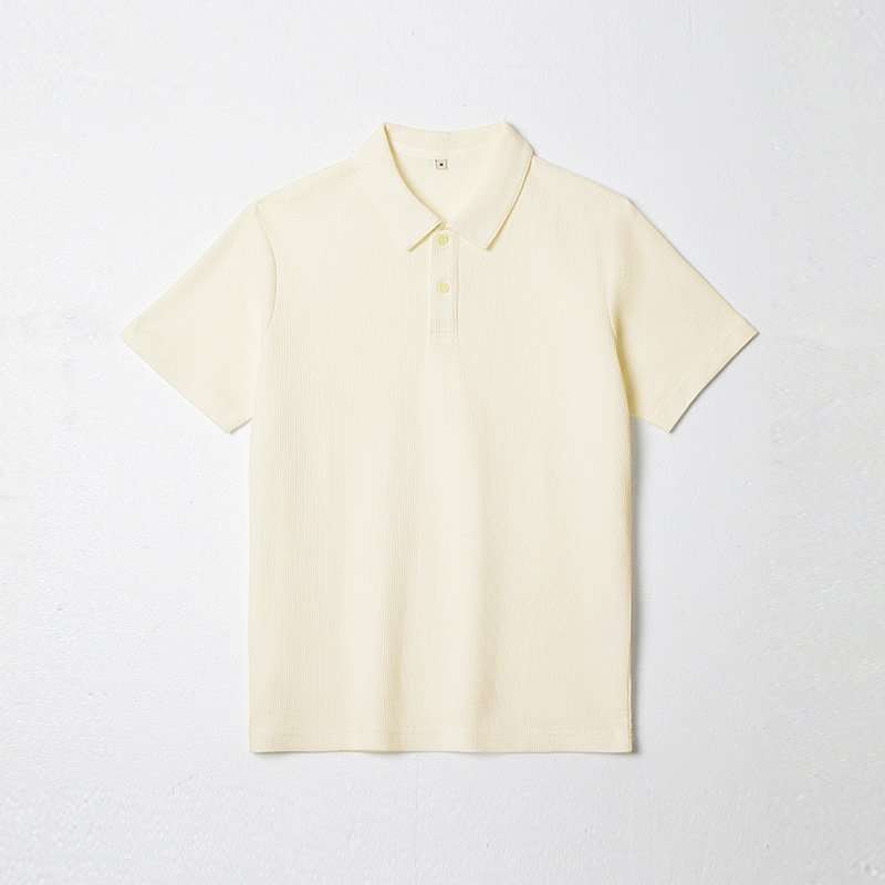 Classic Solid Polo Shirt - L, Cream Beige image