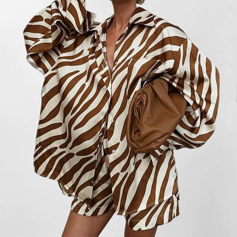 Oversized Animal Print Shirt & Shorts Set image 3