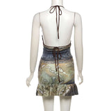 Tie-Dye Cropped Top & Ruffled Mini Skirt image 2