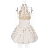 Sleeveless Dress with Bubble Skirt Detail image 4