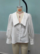 White Jacket with Peter Pan Collar image 4
