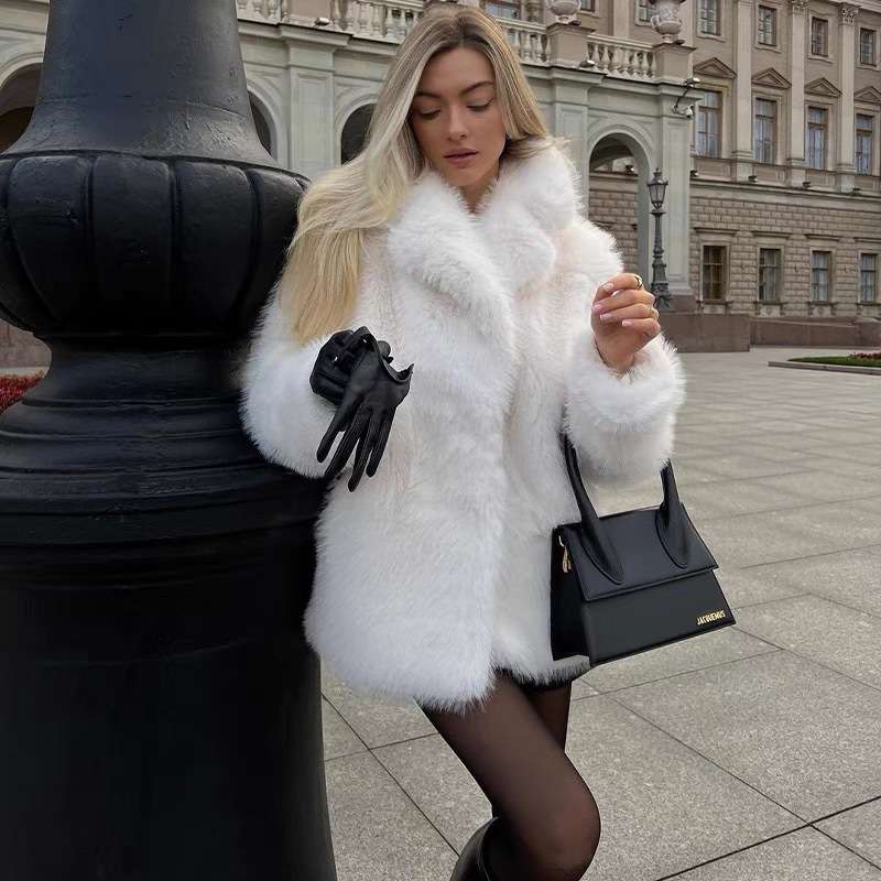 Fluffy Faux Fur Women Thick Overcoat image 0