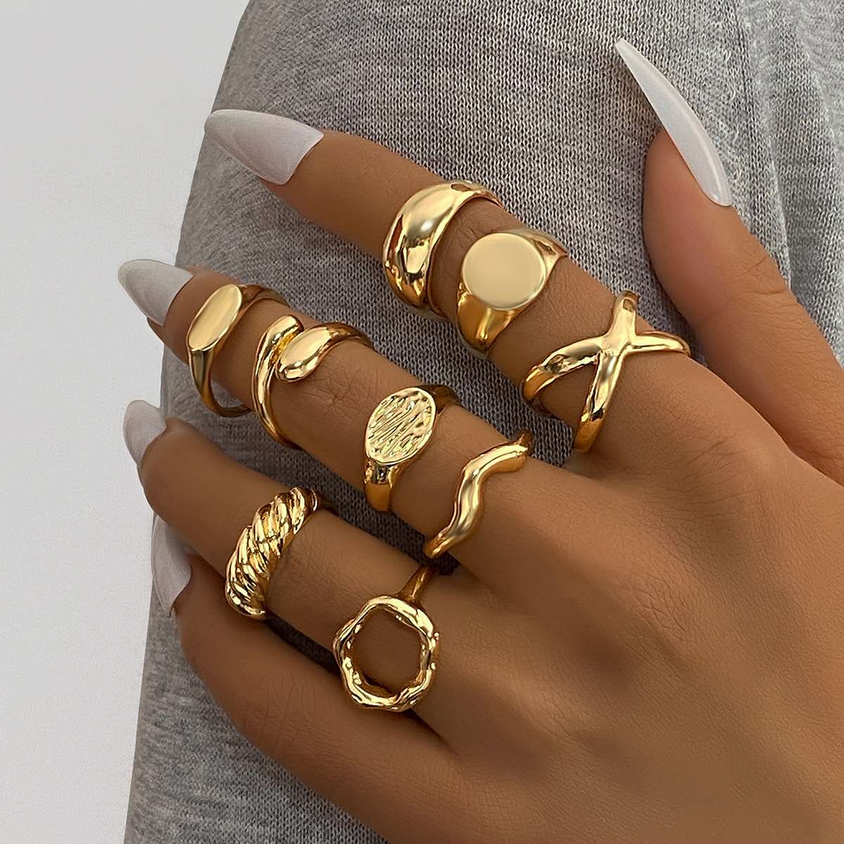 Midi Adjustable Finger Rings Set image 0