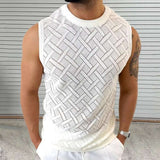 Knit Sleeveless Top - L, White image