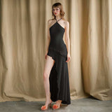 Halter Maxi Dress with Ruffle Details image 5