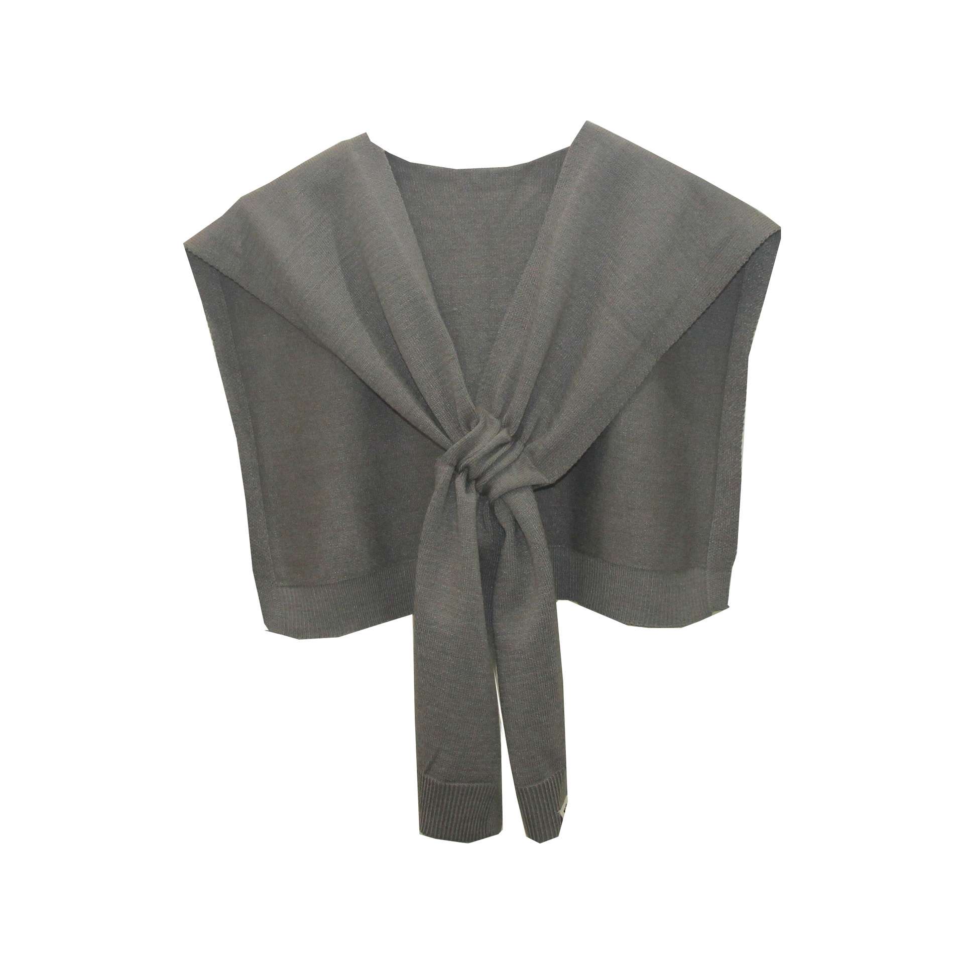 Solid Korean Knit Shawl Autumn Winter - Dark Grey image
