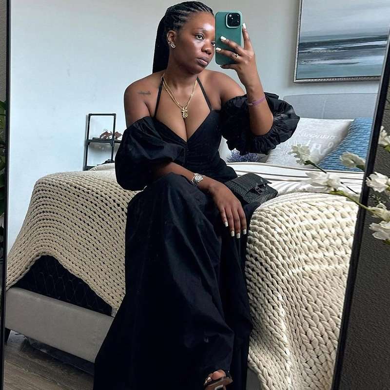 Puff sleeves off shoulder Dress image 1