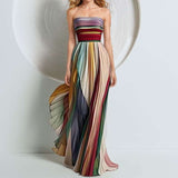 Striped Pleated Maxi Dress image 5