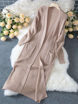 Cozy Long Knit Jacket with Pockets image 3