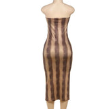 Snakeskin Strapless Bodycon Midi Dress image 3