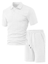 Textured Polo and Shorts Set image 8
