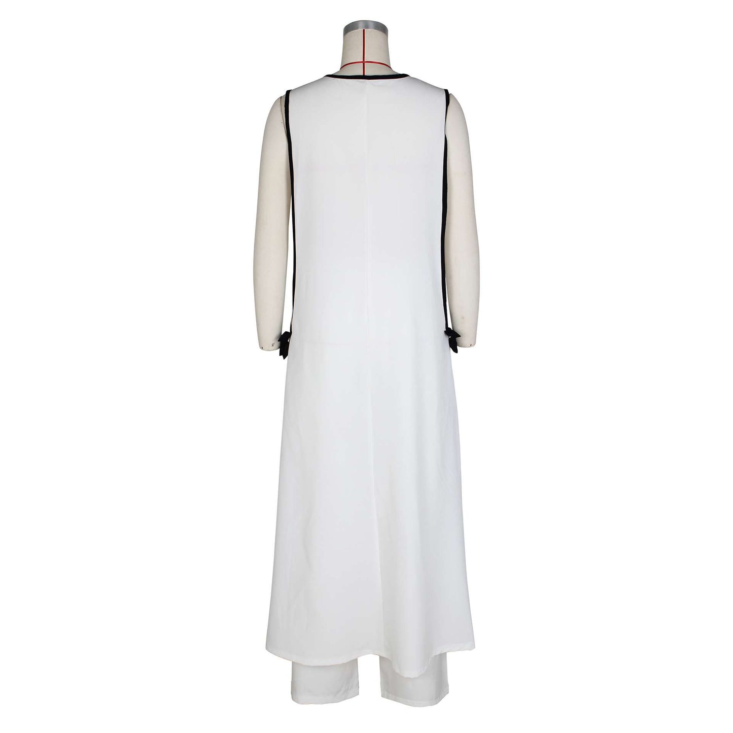 Contrast Trim Longline Coat and Wide Leg Pants Set image 8