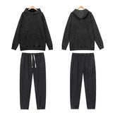 Sweatsuit Hoodie Sweatshirt Pullover Sweatpants Sets - M, Black image