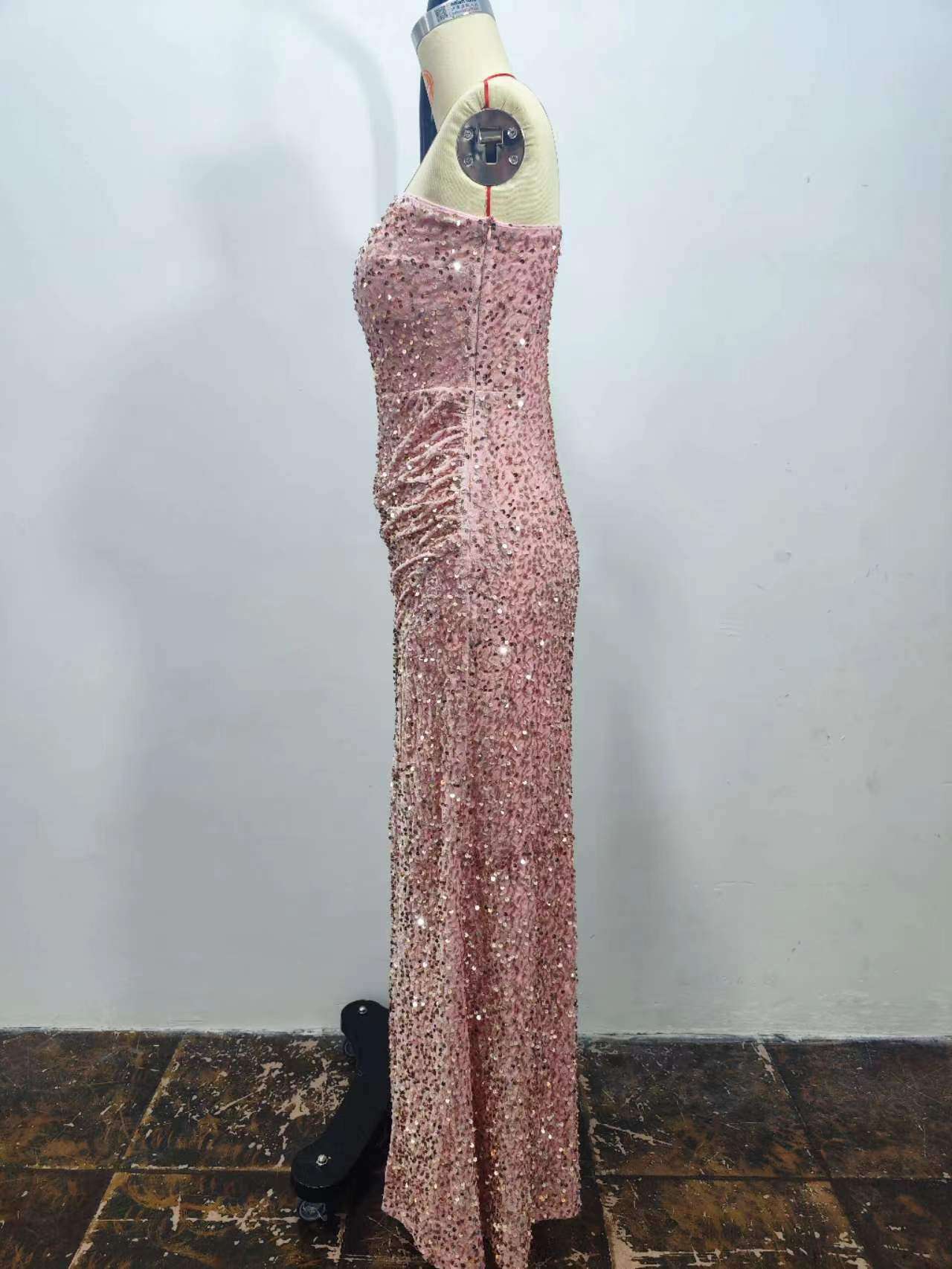 One Shoulder Wrap Split Thigh Party Dress image 9