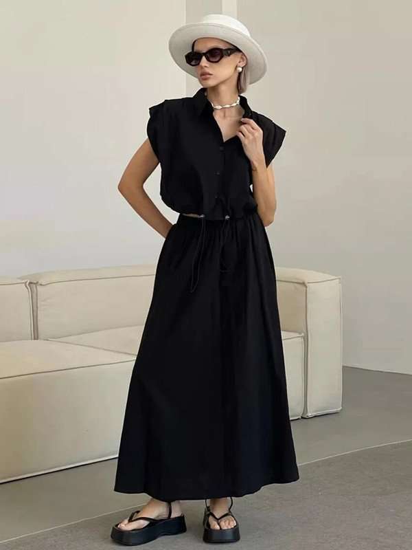 Two-Piece Shirt and Maxi Skirt Set image 6