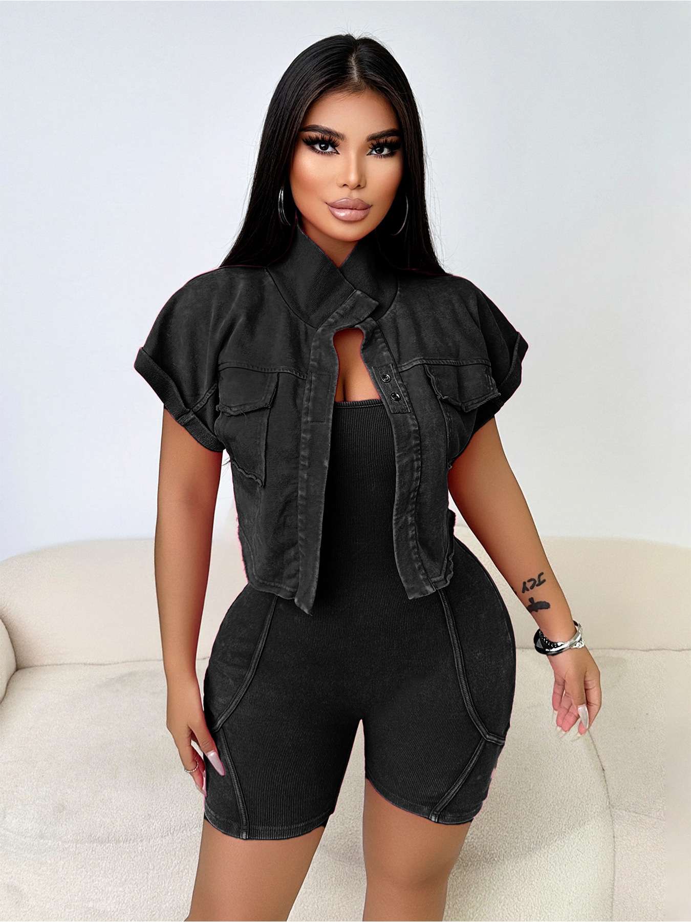 Bright Casual Co-ord Set - S, Black image