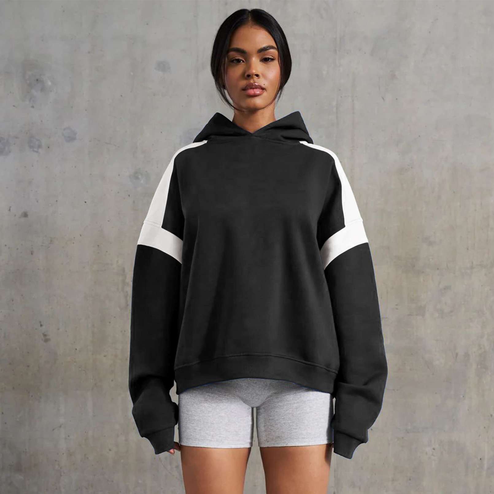 Athletic Urban Oversized Hoodie - S, Black image