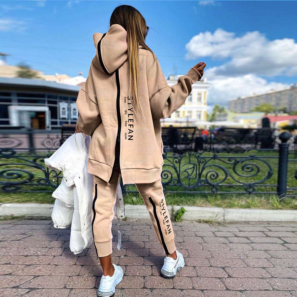 Fashion Swag Tracksuit with Hood - XL, Hazelnut Beige image