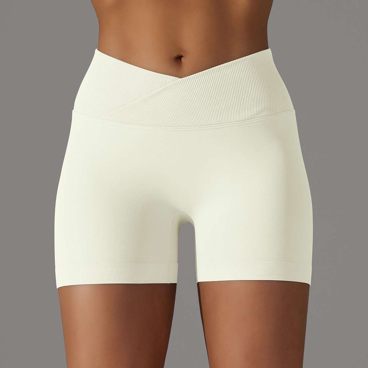 High-Waisted Seamless Athletic Shorts image 2
