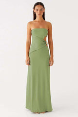 Strapless Maxi Dress with Side Cutout image 1