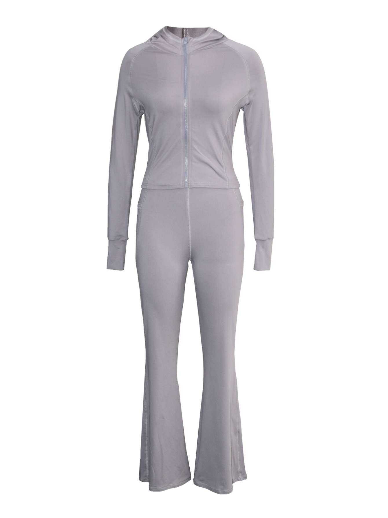 Sportswear Set with Zip-Up Hoodie & Flared Pants image 2