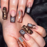 Artistic Metallic Nail Art Design image 1