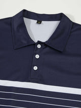 Polo Shirt with White Horizontal Stripes image 6