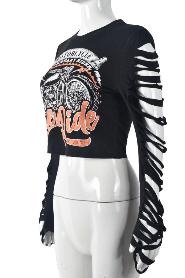 Rider's Edge Cutout Sleeve Crop Top image 2