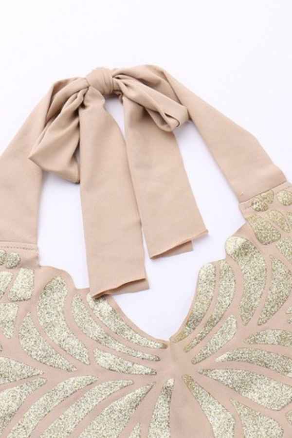 Sexy Butterfly Shaped Halter Neck Glitter Crop Top image 6