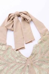 Sexy Butterfly Shaped Halter Neck Glitter Crop Top image 6