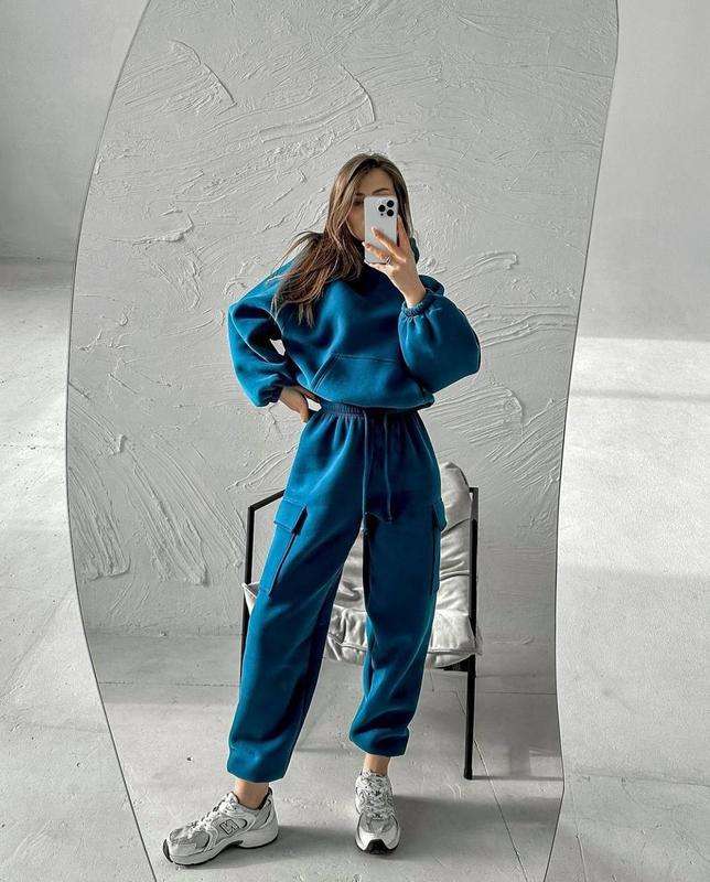Loose Fit Hooded Sweatshirt With Joggers Co-ord Set - XL, Olympian Blue image