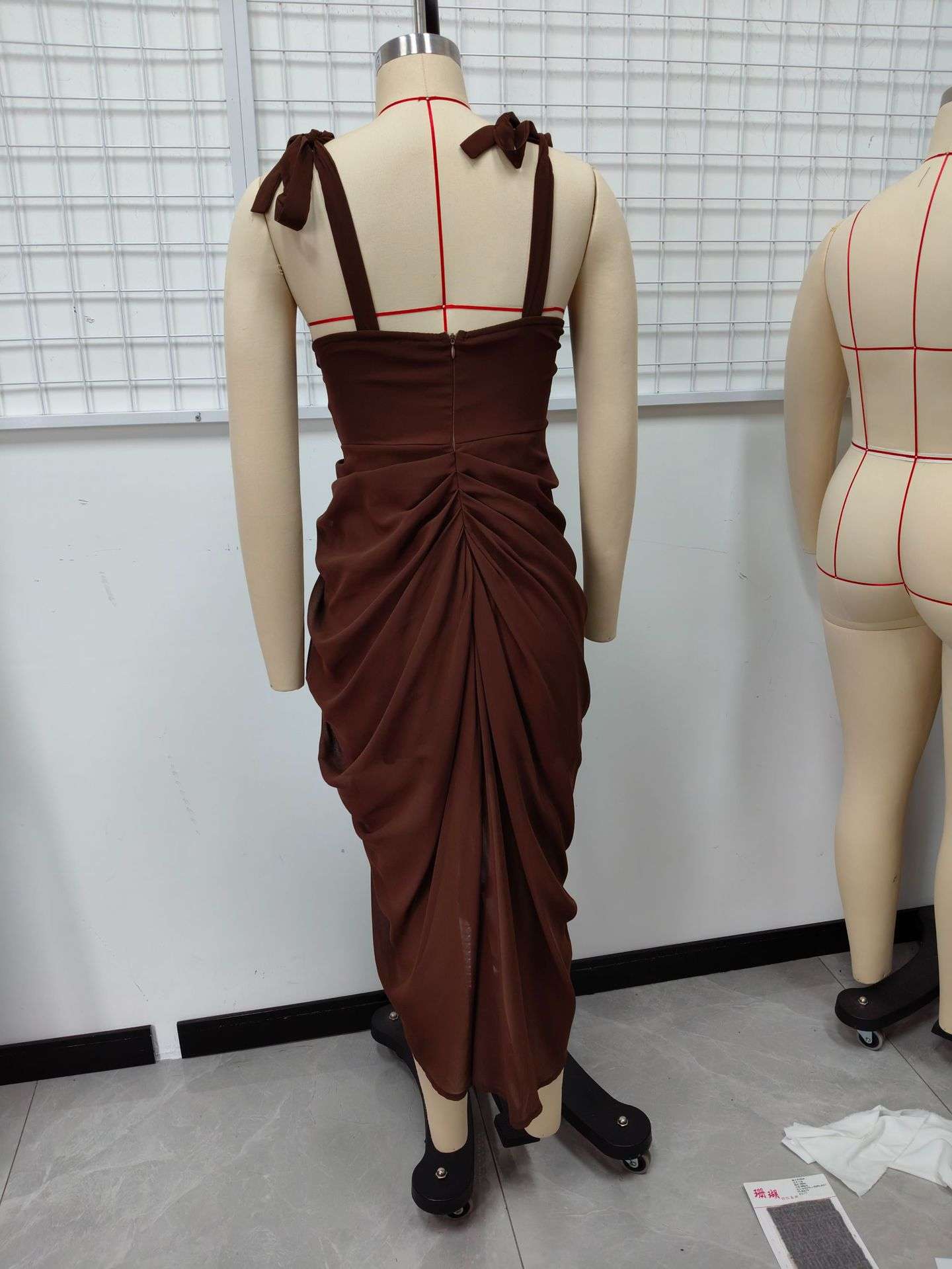 Tie-Strap Draped Midi Dress image 6
