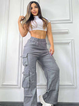 Utility Chic Cargo Pants - S, Grey image