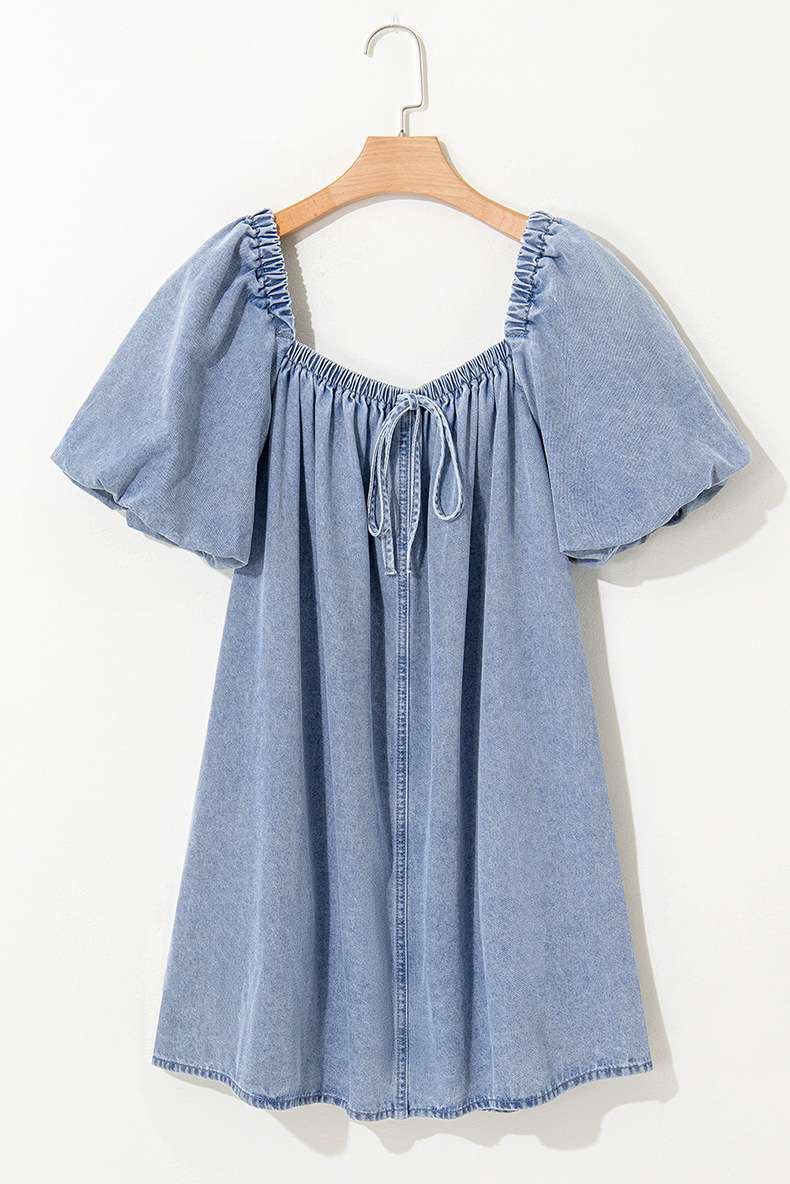 Mini Dress with Puff Sleeves image 4