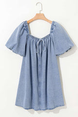 Mini Dress with Puff Sleeves image 4