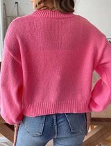 Pink Button-Accented Knit Cardigan image 4