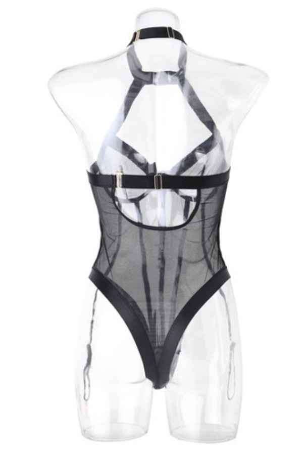 Sexy Halter Neck Mesh Bodysuit Lingerie Intimates image 7