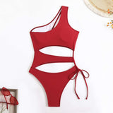 Asymmetric Cut-Out One-Piece Swimsuit image 4