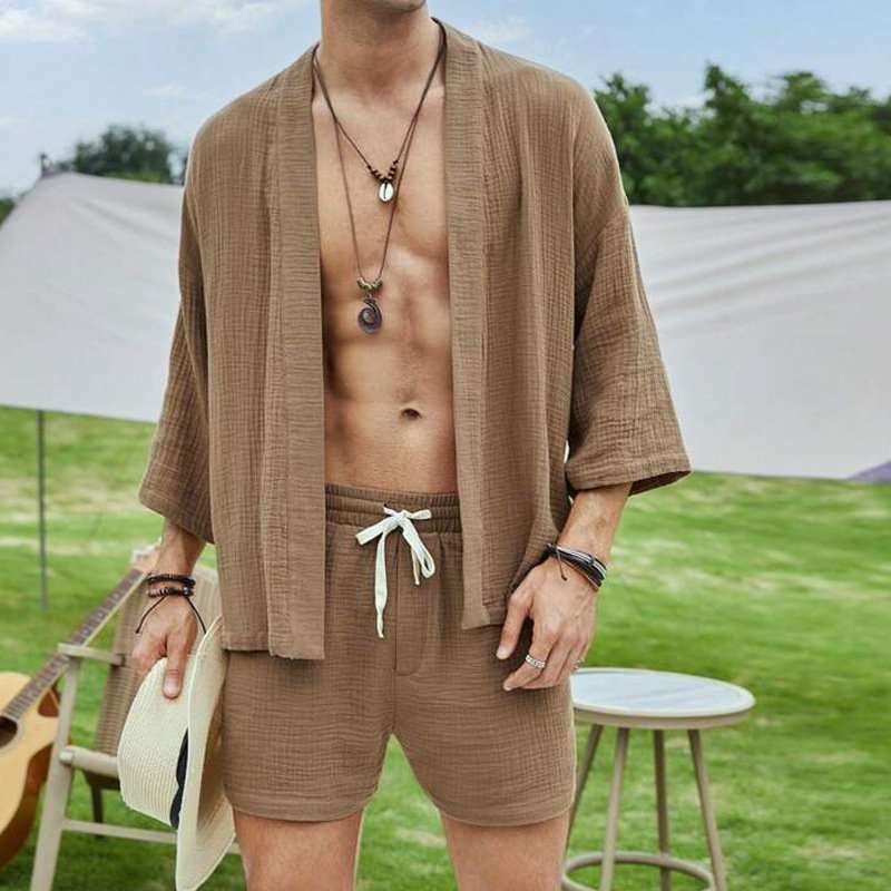 Men Kimono and Shorts Set image 2