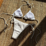 Textured Triangle Bikini with Shell & Star Charm image 4