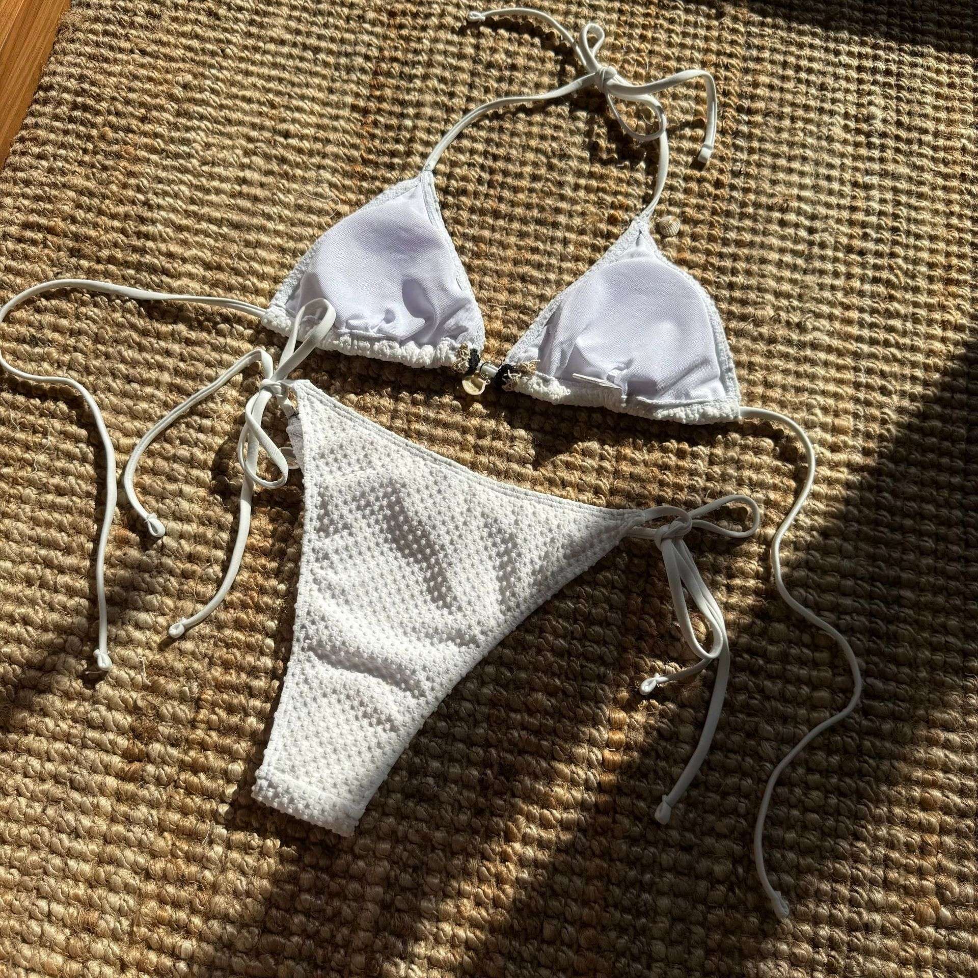 Textured Triangle Bikini with Shell & Star Charm image 4