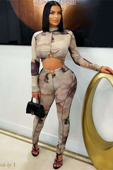 Abstract Print Ring Detail Two-Piece Set image 0