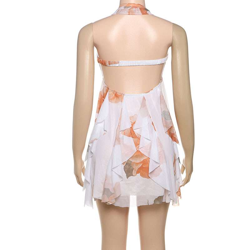 Floral-Print Summer Dress with Tie-Front Detail image 5